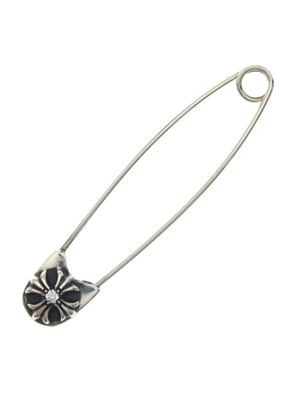 Chrome Hearts Safetypin LG Safety Pin Large Silver Necklace